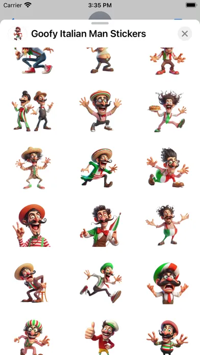 Capturas de pantalla de Goofy Italian Man Stickers
