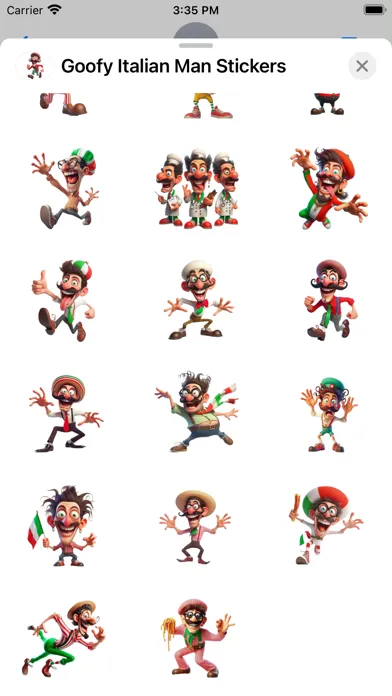 Capturas de pantalla de Goofy Italian Man Stickers