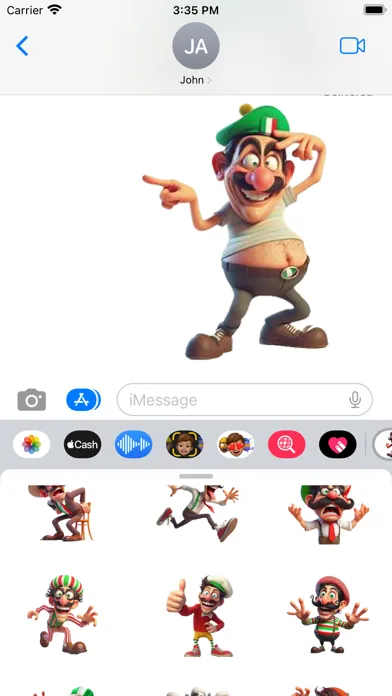 Capturas de pantalla de Goofy Italian Man Stickers