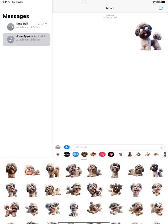تصاویر Goofy Lhasa Apso Stickers iPad 