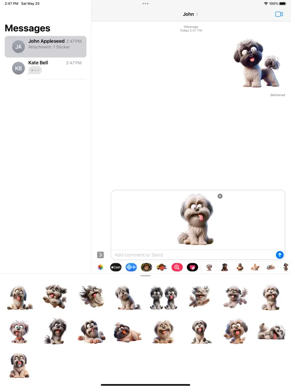 تصاویر Goofy Lhasa Apso Stickers iPad 