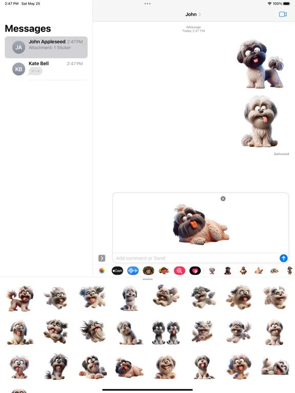 تصاویر Goofy Lhasa Apso Stickers iPad 