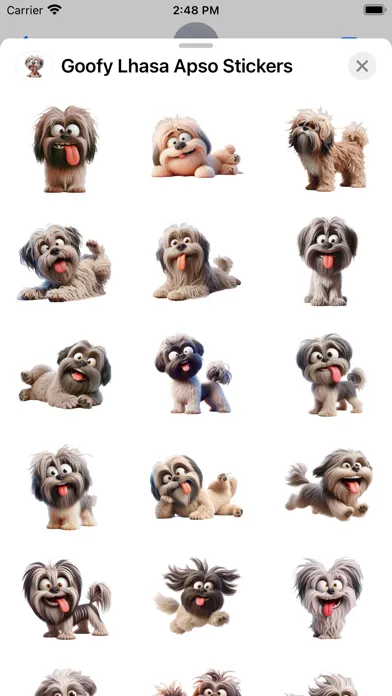 تصاویر Goofy Lhasa Apso Stickers