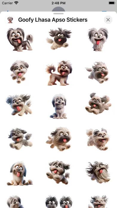 تصاویر Goofy Lhasa Apso Stickers
