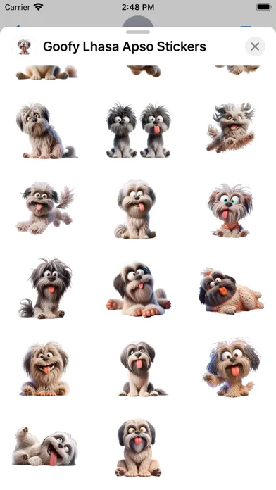 تصاویر Goofy Lhasa Apso Stickers