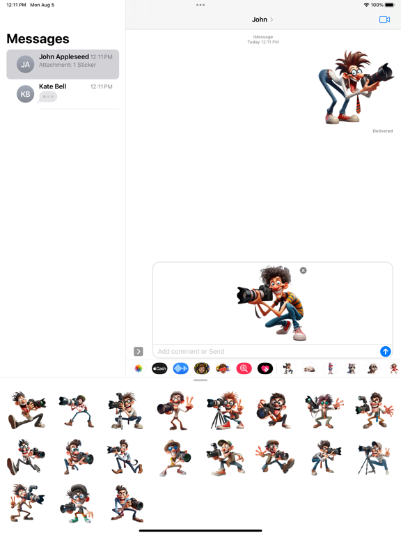 Goofy Photographer Stickers iPad  스크린샷