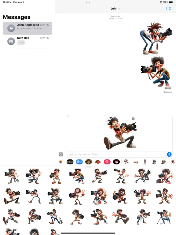Goofy Photographer Stickers iPad  스크린샷