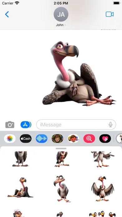 Capturas de pantalla de Goofy Vulture Stickers