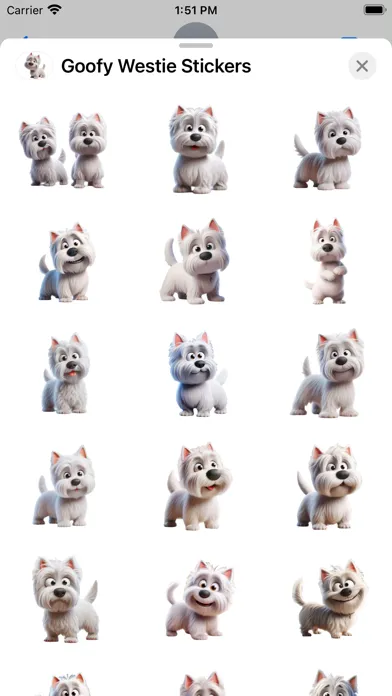 Скриншоты Goofy Westie Stickers