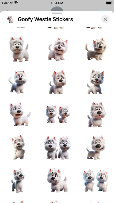 Скриншоты Goofy Westie Stickers