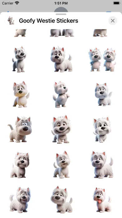 Скриншоты Goofy Westie Stickers