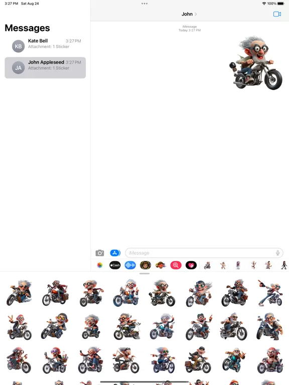 Zrzuty ekranu Grandad Biker Stickers iPad 