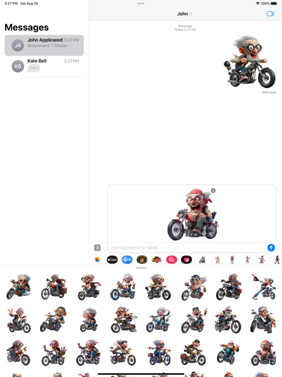 Zrzuty ekranu Grandad Biker Stickers iPad 