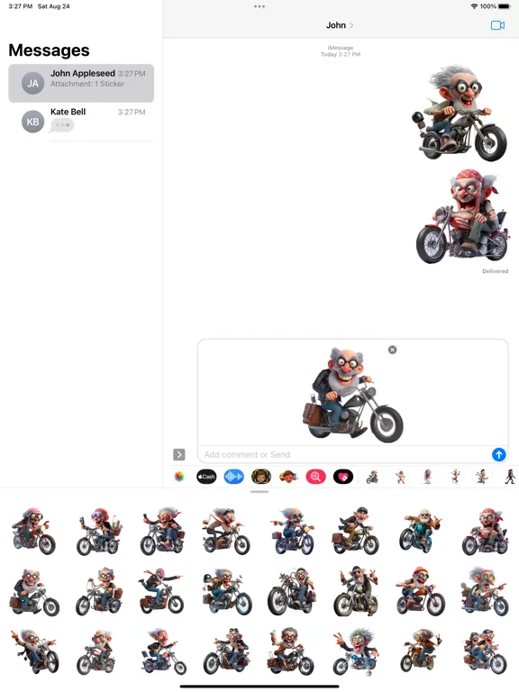 Zrzuty ekranu Grandad Biker Stickers iPad 