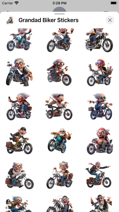 Zrzuty ekranu Grandad Biker Stickers