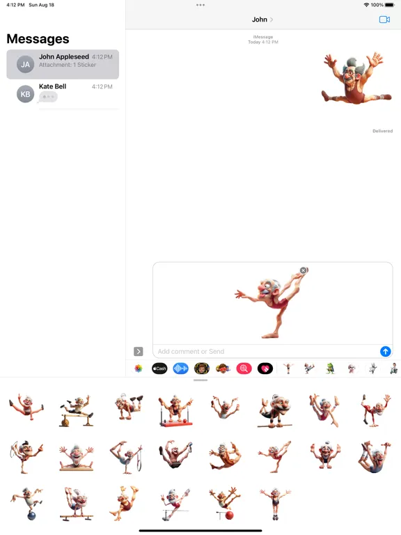 Gymnast Grandad Stickers iPad  Ekran Görüntüleri