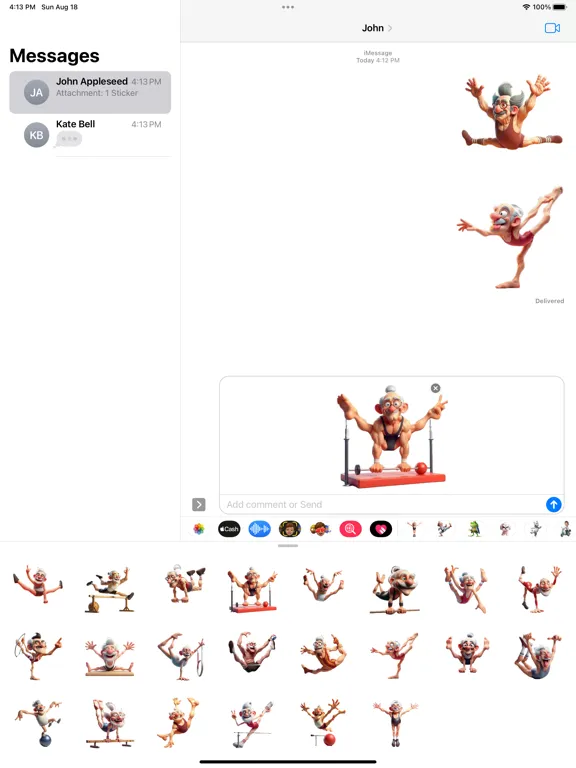 Gymnast Grandad Stickers iPad  Ekran Görüntüleri