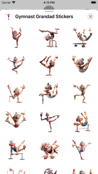 Gymnast Grandad Stickers Ekran Görüntüleri