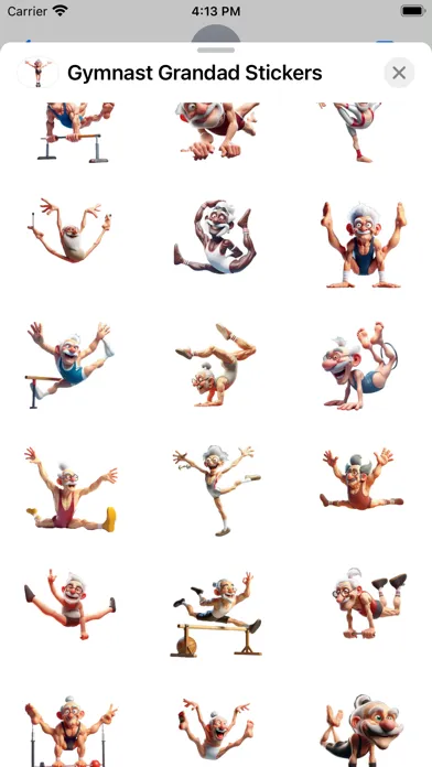 Gymnast Grandad Stickers Ekran Görüntüleri