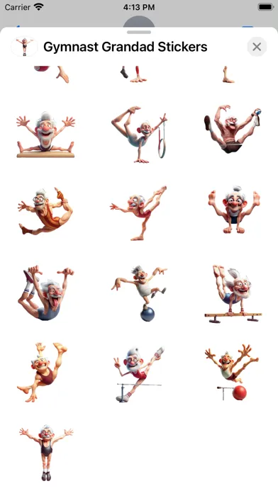 Gymnast Grandad Stickers Ekran Görüntüleri