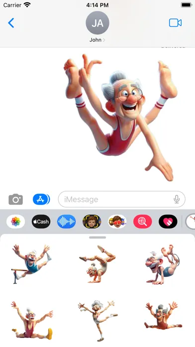 Gymnast Grandad Stickers Ekran Görüntüleri