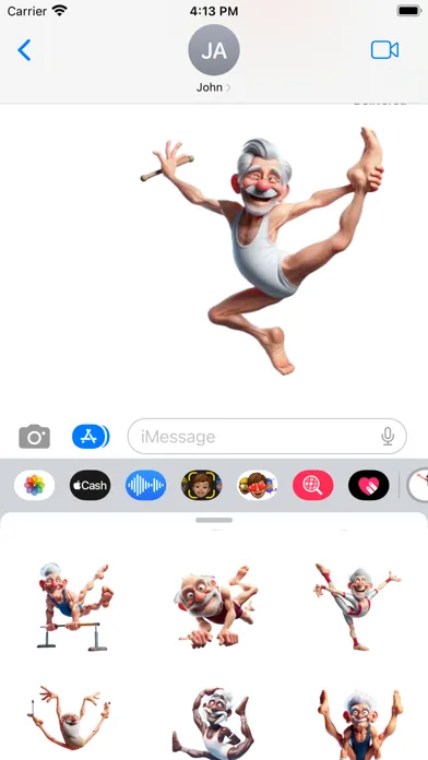 Gymnast Grandad Stickers Ekran Görüntüleri