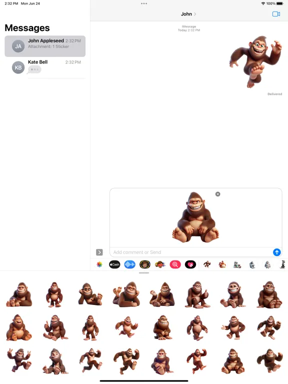 Ảnh chụp màn hình của Happy Bigfoot Stickers iPad 