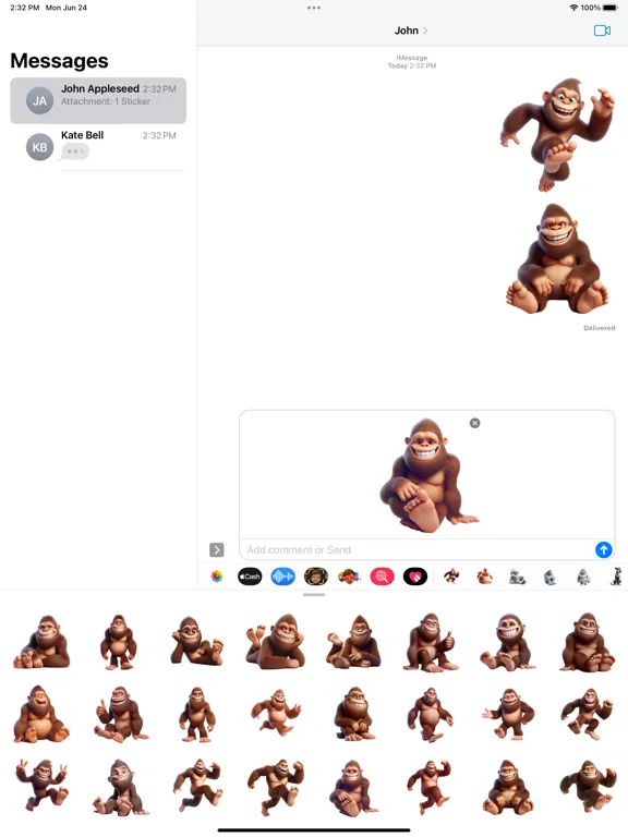 Ảnh chụp màn hình của Happy Bigfoot Stickers iPad 