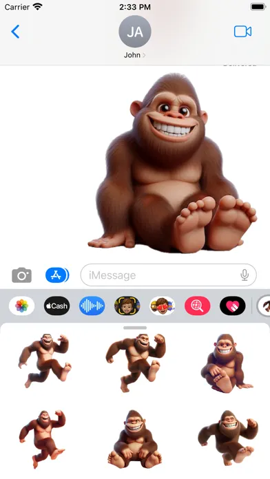 Ảnh chụp màn hình của Happy Bigfoot Stickers