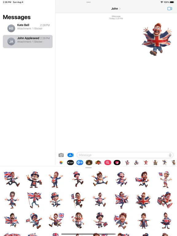 Happy British Man Stickers iPad  Screenshots