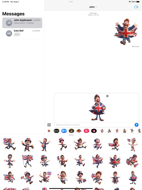 Happy British Man Stickers iPad  Screenshots