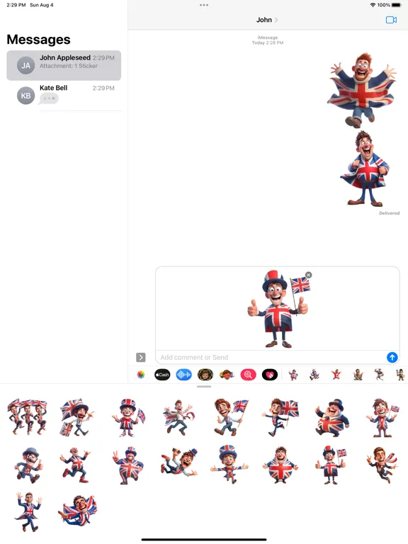 Happy British Man Stickers iPad  Screenshots