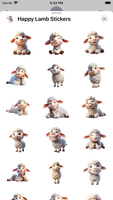 Ảnh chụp màn hình của Happy Lamb Stickers