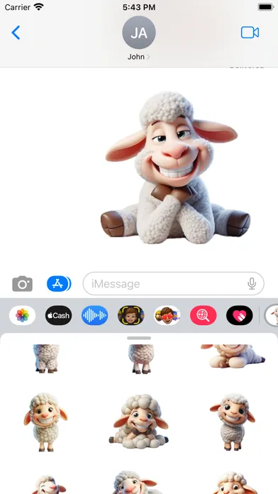 Ảnh chụp màn hình của Happy Lamb Stickers