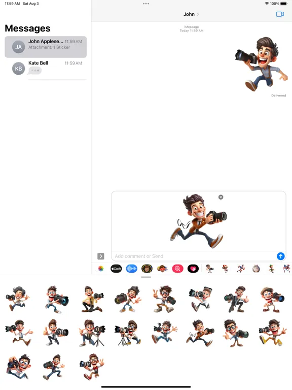 Tangkapan skrin Happy Photographer Stickers iPad 