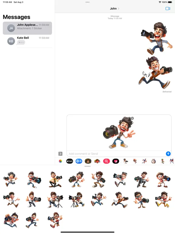 Tangkapan skrin Happy Photographer Stickers iPad 