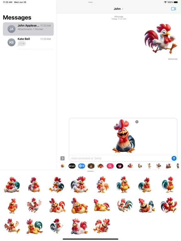 Captures d'écran de Happy Rooster Stickers iPad 