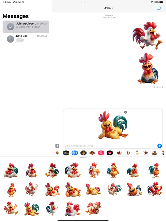 Captures d'écran de Happy Rooster Stickers iPad 