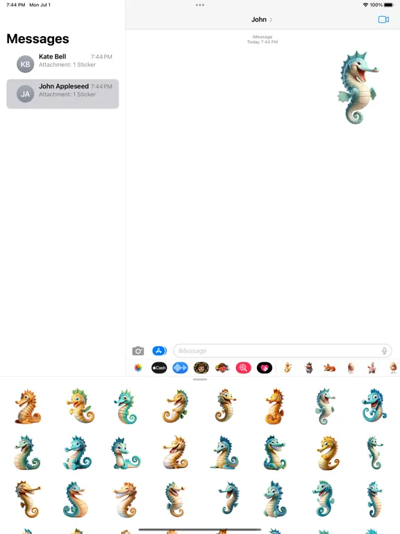 Captures d'écran de Happy Seahorse Stickers iPad 
