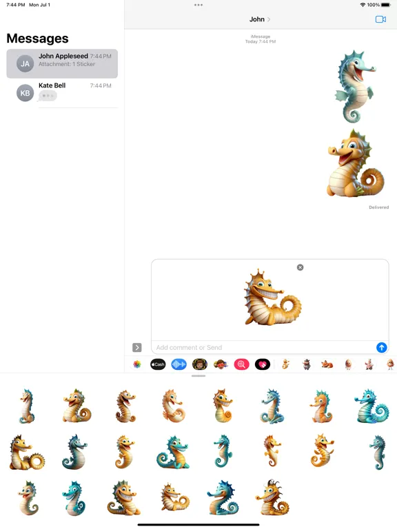 Captures d'écran de Happy Seahorse Stickers iPad 