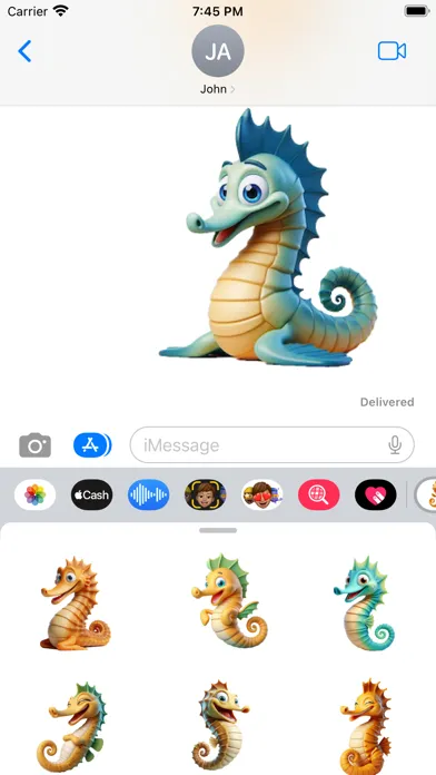 Captures d'écran de Happy Seahorse Stickers