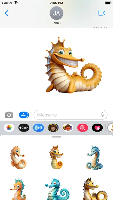 Captures d'écran de Happy Seahorse Stickers