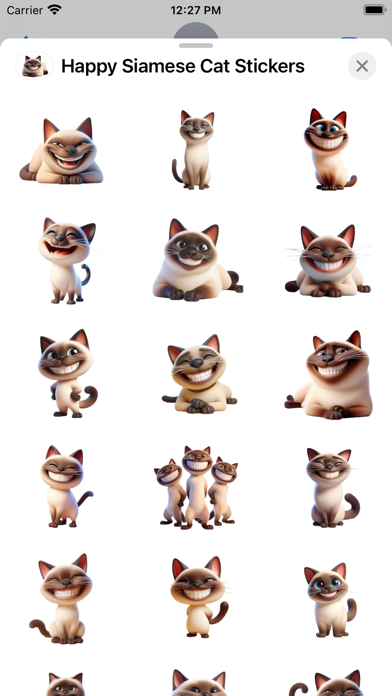 Happy Siamese Cat Stickers سکرین شاٹس