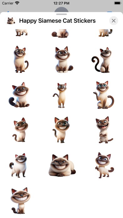 Happy Siamese Cat Stickers سکرین شاٹس