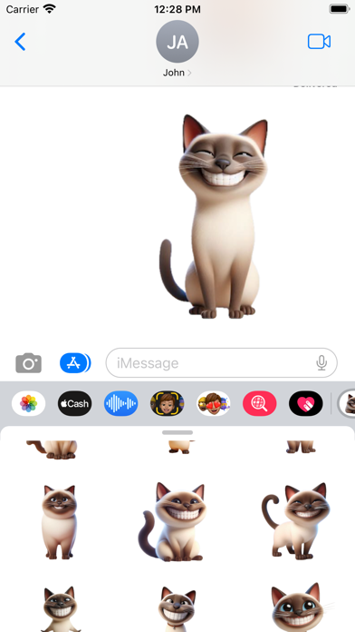 Happy Siamese Cat Stickers سکرین شاٹس