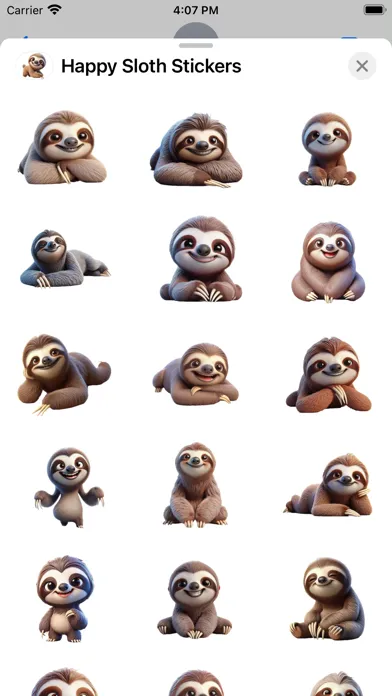 Ảnh chụp màn hình của Happy Sloth Stickers