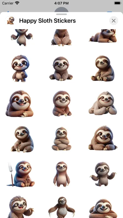 Ảnh chụp màn hình của Happy Sloth Stickers