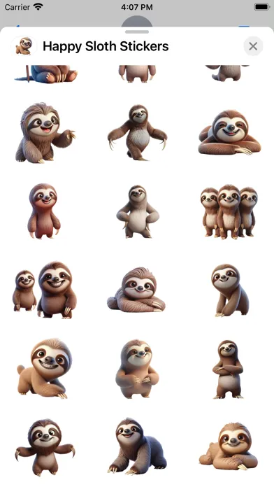Ảnh chụp màn hình của Happy Sloth Stickers