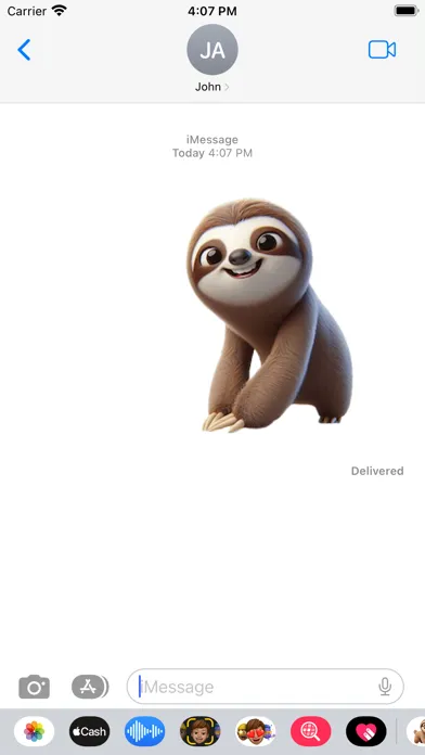 Ảnh chụp màn hình của Happy Sloth Stickers