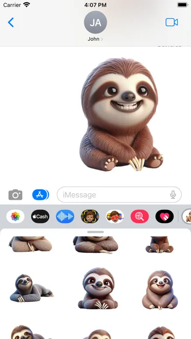 Ảnh chụp màn hình của Happy Sloth Stickers